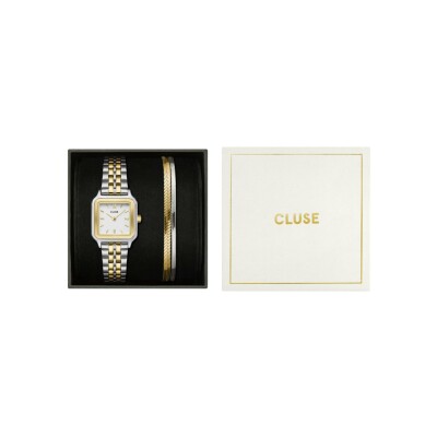Coffret de montre Cluse Gracieuse Petite Watch Steel & Double Snake Bracelet, Two-Tone
