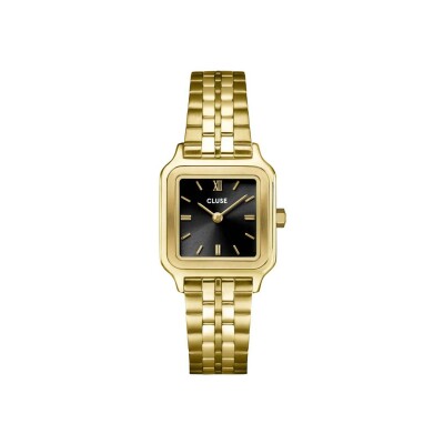 Coffret de montre Cluse Gracieuse Petite Watch Steel, Black & Twisted Snake Bracelet, Gold Colour