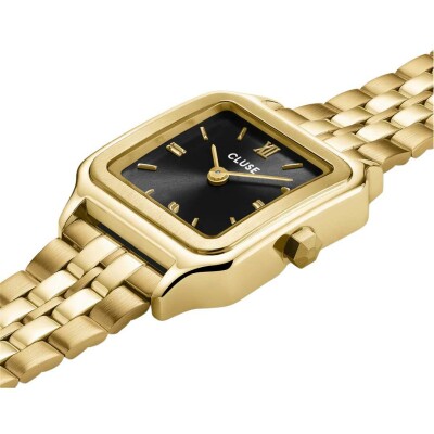 Coffret de montre Cluse Gracieuse Petite Watch Steel, Black & Twisted Snake Bracelet, Gold Colour