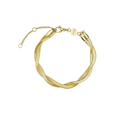 Coffret de montre Cluse Gracieuse Petite Watch Steel, Black & Twisted Snake Bracelet, Gold Colour