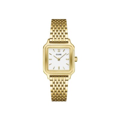 Coffret de montre Cluse Gracieuse Petite Watch Steel, White & White Epoxy Bracelet, Gold Colour