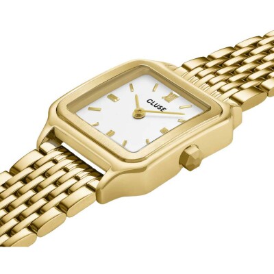 Coffret de montre Cluse Gracieuse Petite Watch Steel, White & White Epoxy Bracelet, Gold Colour