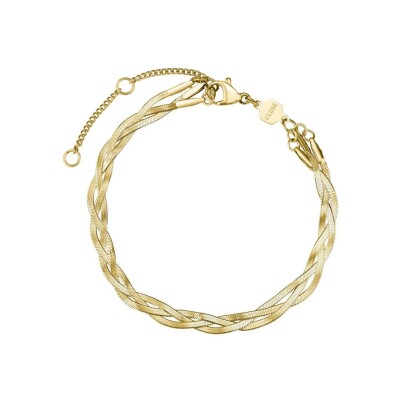Coffret de montre Cluse Gracieuse Petite Watch Steel, Dark Cherry & Braided Snake Bracelet, Gold Colour