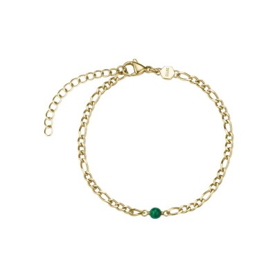 Coffret de montre Cluse Gracieuse Watch Steel Forest Green & Malachite Bracelet, Gold Colour