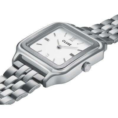 Coffret de montre Cluse Gracieuse Watch Steel, White & Élevé Tennis Bracelet, Silver Colour