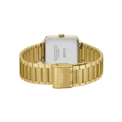 Coffret de montre Cluse La Tétragone Multifunction Watch Steel, Dark Cherry & Bead Bracelet, Gold Colour