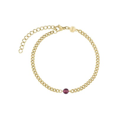 Coffret de montre Cluse La Tétragone Multifunction Watch Steel, Dark Cherry & Bead Bracelet, Gold Colour