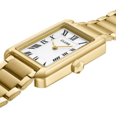 Coffret de montre Cluse Belisenna Watch Steel, White & Pearl Chain Bracelet, Gold Colour