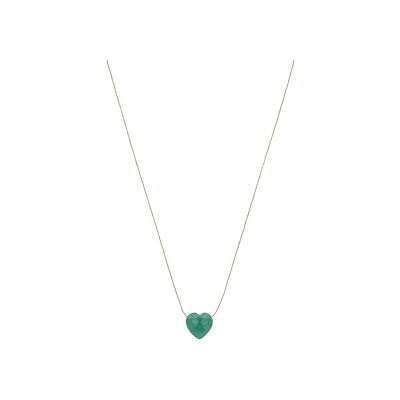 Collier Une A Une Goutte en laiton doré et onyx vert