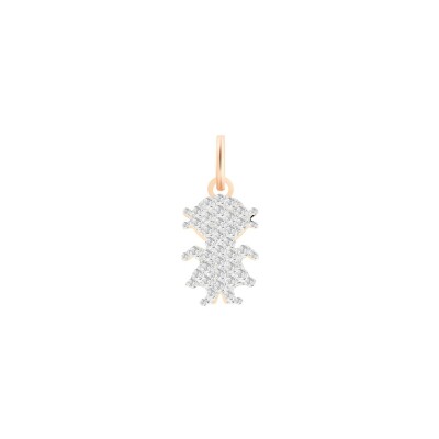 Ginette NY CHARMS pendant, pink gold and diamond