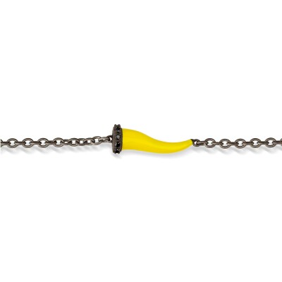Bracelet Mano J en titane, email et diamants noirs