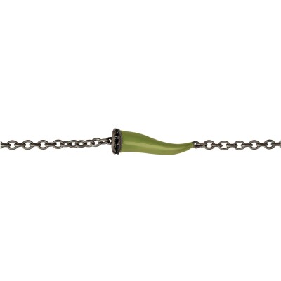 Bracelet Mano J en titane, email et diamants noirs