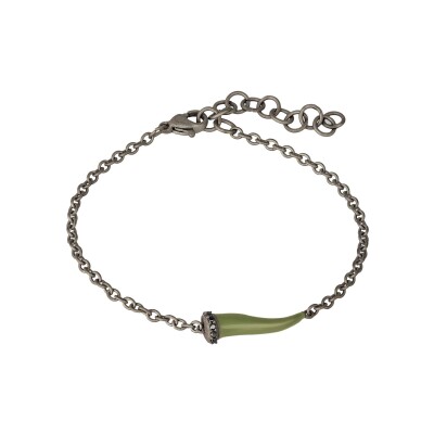 Bracelet Mano J en titane, email et diamants noirs