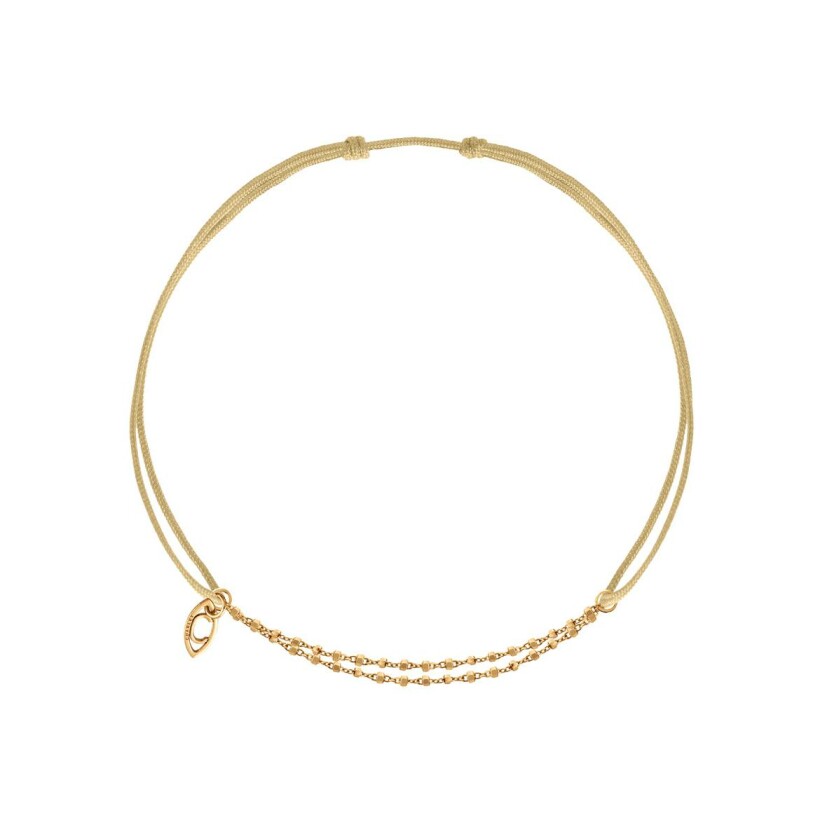 Bracelet de cheville sur cordon Charlet Diamantée en or jaune