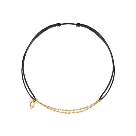 Bracelet de cheville sur cordon Charlet Diamantée en or jaune