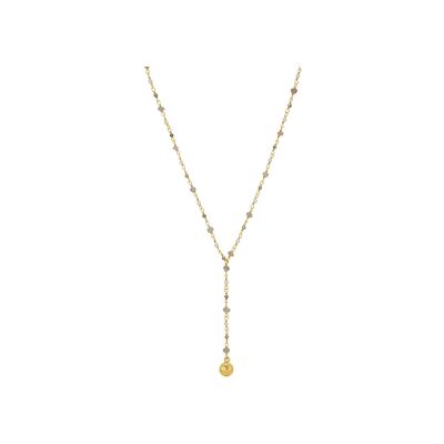 Collier Une A Une Inde en laiton et labradorite