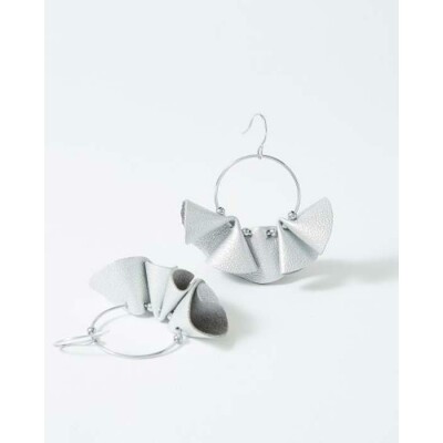 Boucles d'oreilles FlowersforZoé CHLOE en acier et cuir