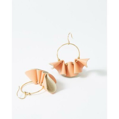 Boucles d'oreilles FlowersforZoé CHLOE en métal et cuir