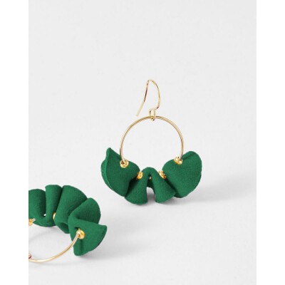 Boucles d'oreilles FlowersforZoé CHLOE en acier doré et cuir