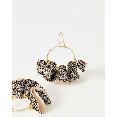 Boucles d'oreilles FlowersforZoé CHLOE en acier doré et cuir