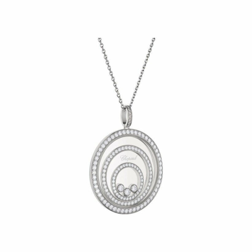 Chopard Happy Spirit pendant with chain, white gold, diamonds