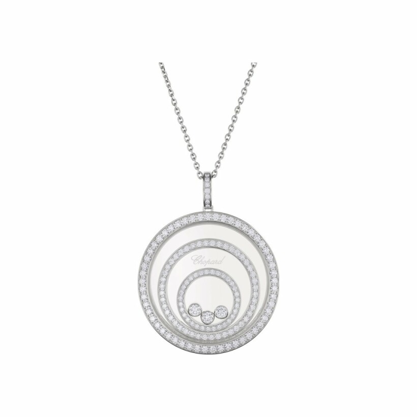 Chopard Happy Spirit pendant with chain, white gold, diamonds
