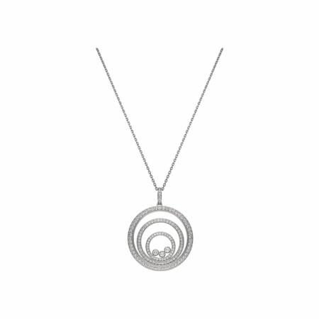 Chopard Happy Spirit pendant with chain, white gold, diamonds