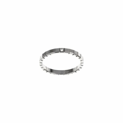 Bague Chopard Ice Cube Pure en or blanc et diamant, taille 51