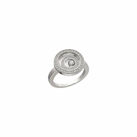 Bague Chopard Happy Spirit en or blanc et diamants, taille 53