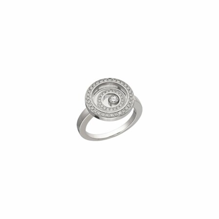 Bague Chopard Happy Spirit en or blanc et diamants, taille 53