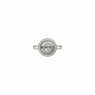 Bague Chopard Happy Spirit en or blanc et diamants, taille 53