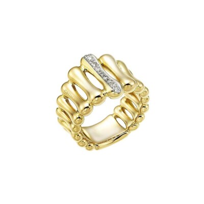 Bague Chimento Bamboo Over en or jaune, or blanc et diamant