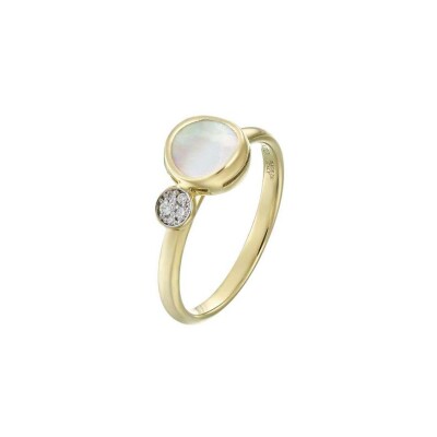 Bague Chimento Armillas Glow Caleido en or jaune, nacre et diamant