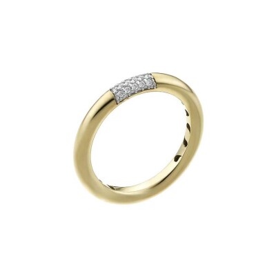 Bague Chimento Bamboo Pure en or jaune, or blanc et diamant