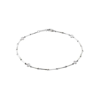 Bracelet Chimento Bamboo Diamond en or blanc et diamant, 18.5cm