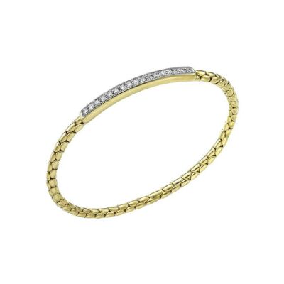 Bracelet Chimento Stretch Spring en or jaune et diamant 0.37ct, 17cm