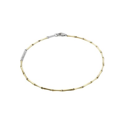 Bracelet Chimento Bamboo Classic en or jaune et or blanc, 18.5cm