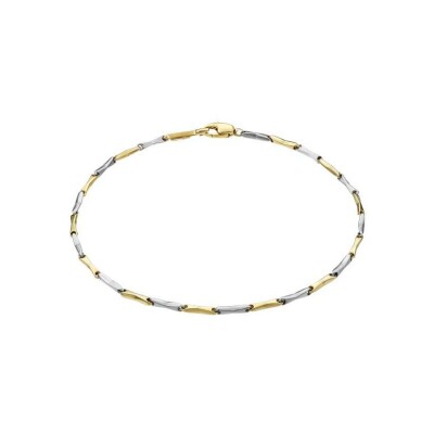 Bracelet Chimento Bamboo Classic en or jaune et or blanc, 18.5cm