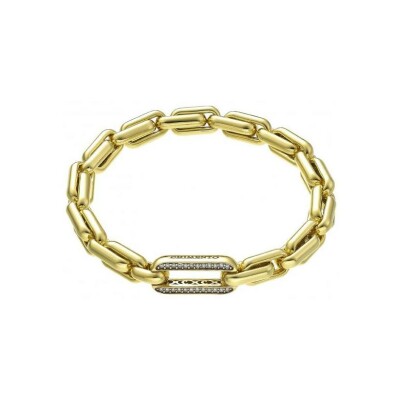 Bracelet Chimento X-Tend en or jaune, diamant 0.14ct et diamant noir 0.14ct, 17cm