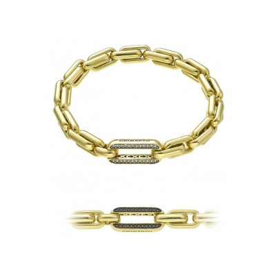 Bracelet Chimento X-Tend en or jaune, diamant 0.14ct et diamant noir 0.14ct, 17cm