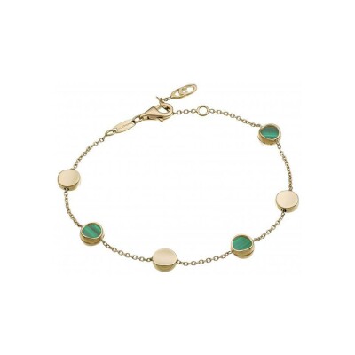 Bracelet Chimento Armillas Glow Caleido en or jaune et malachite, 19cm