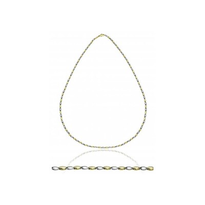 Collier Chimento Accenti en or jaune et or blanc, 45cm