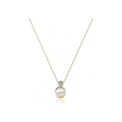 Collier Chimento Armillas Glow Caleido en or jaune et nacre, 45cm