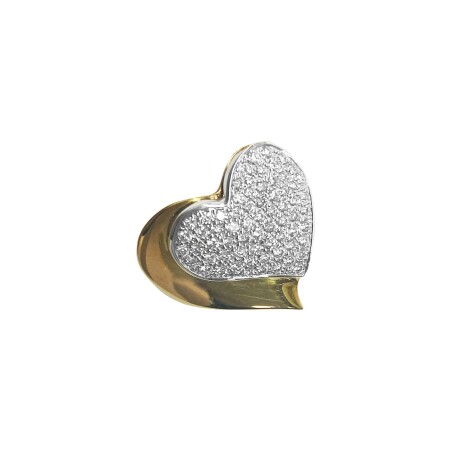 Pendentif Isabelle Barrier bicolore serti de diamants naturels