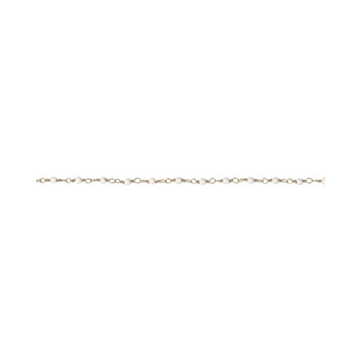Collier Une A Une Inde en laiton doré et agate blanche