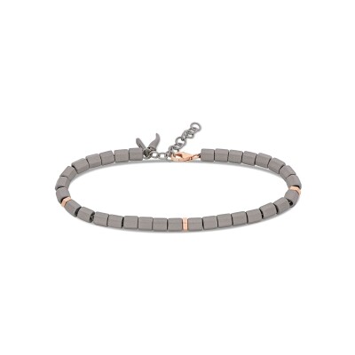 Bracelet Mano J en titane et or rouge