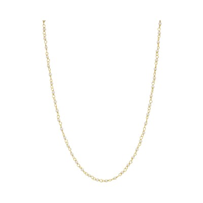 Collier Une A Une Inde en laiton doré et nacre
