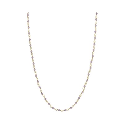 Collier Une A Une Inde en laiton doré et agate