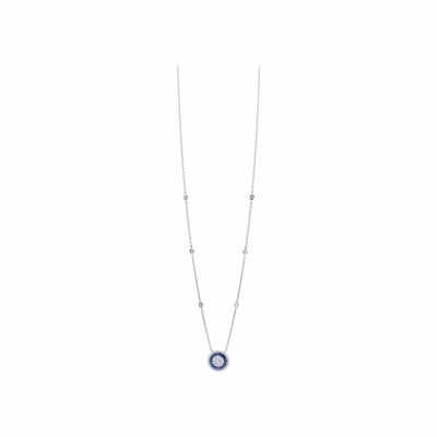 Pendentif Casino en or blanc, saphirs et diamants