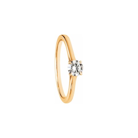 Solitaire Laura lisse en or jaune 18 carats et diamant 0.3ct